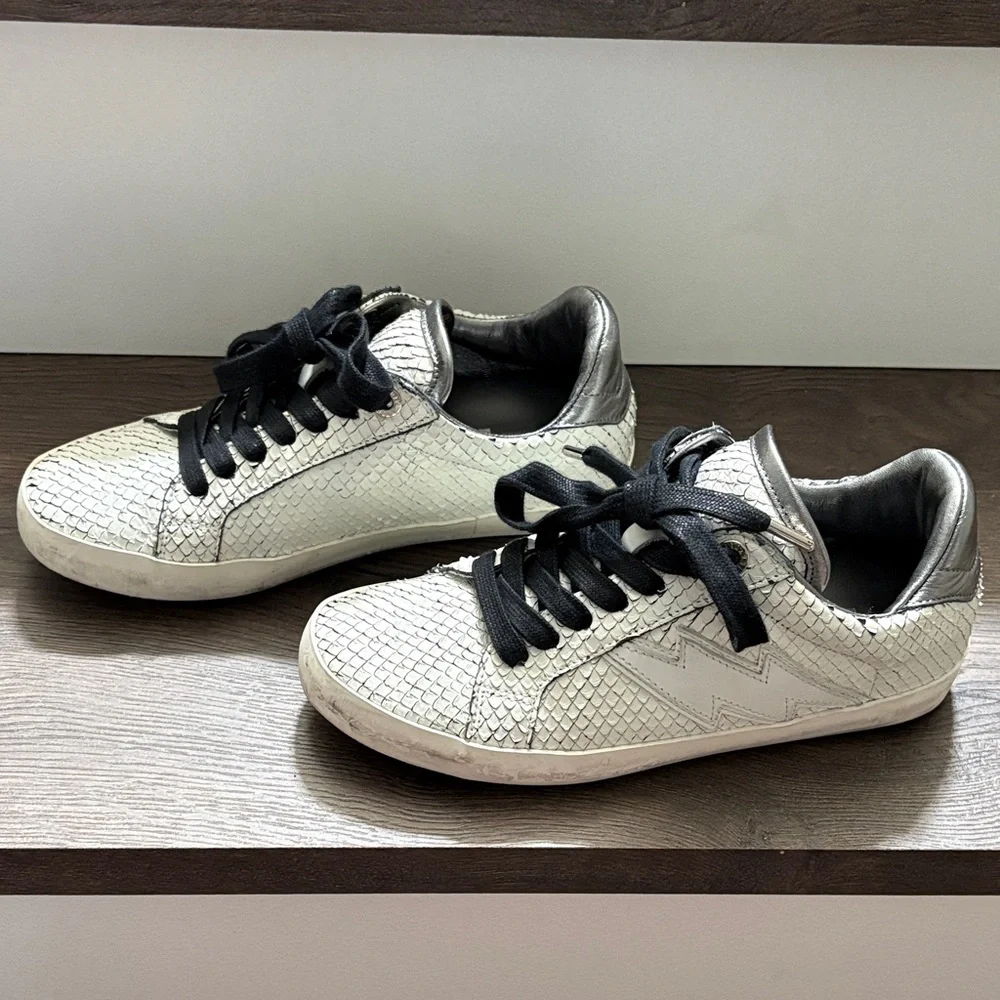 Zadig & Voltaire Neo Keith Flash Low Top Sneakers -Size 37 like new 100% leather